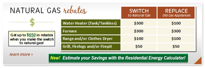 natural gas rebates